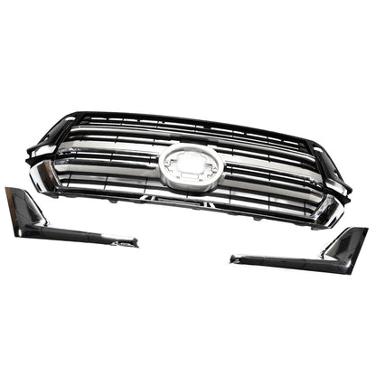Front Upper Hood Bumper Grille / Chrome Silver Tone / Grille for Toyota Land Cruiser