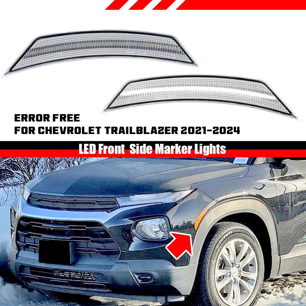 LED Front Side Marker Light Clear White for Chevrolet Trailblazer (2021–2024)