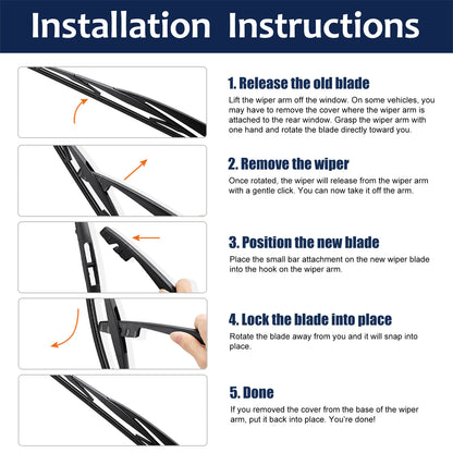 2 x Auto Rear Windshield Wiper Blades for Honda CR-V (2017-2022)