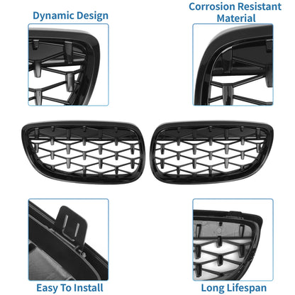 1 x Front Hood Bumper Grille for BMW 328xi M3 335xi 328i 335i Black
