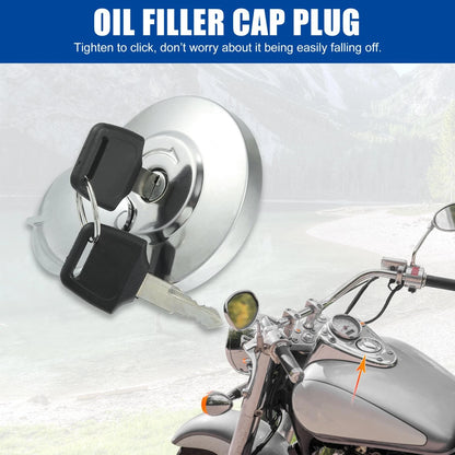 Motorcycle Lock Fuel Tank Filler Cover Set with 2 Keys for Honda Shadow