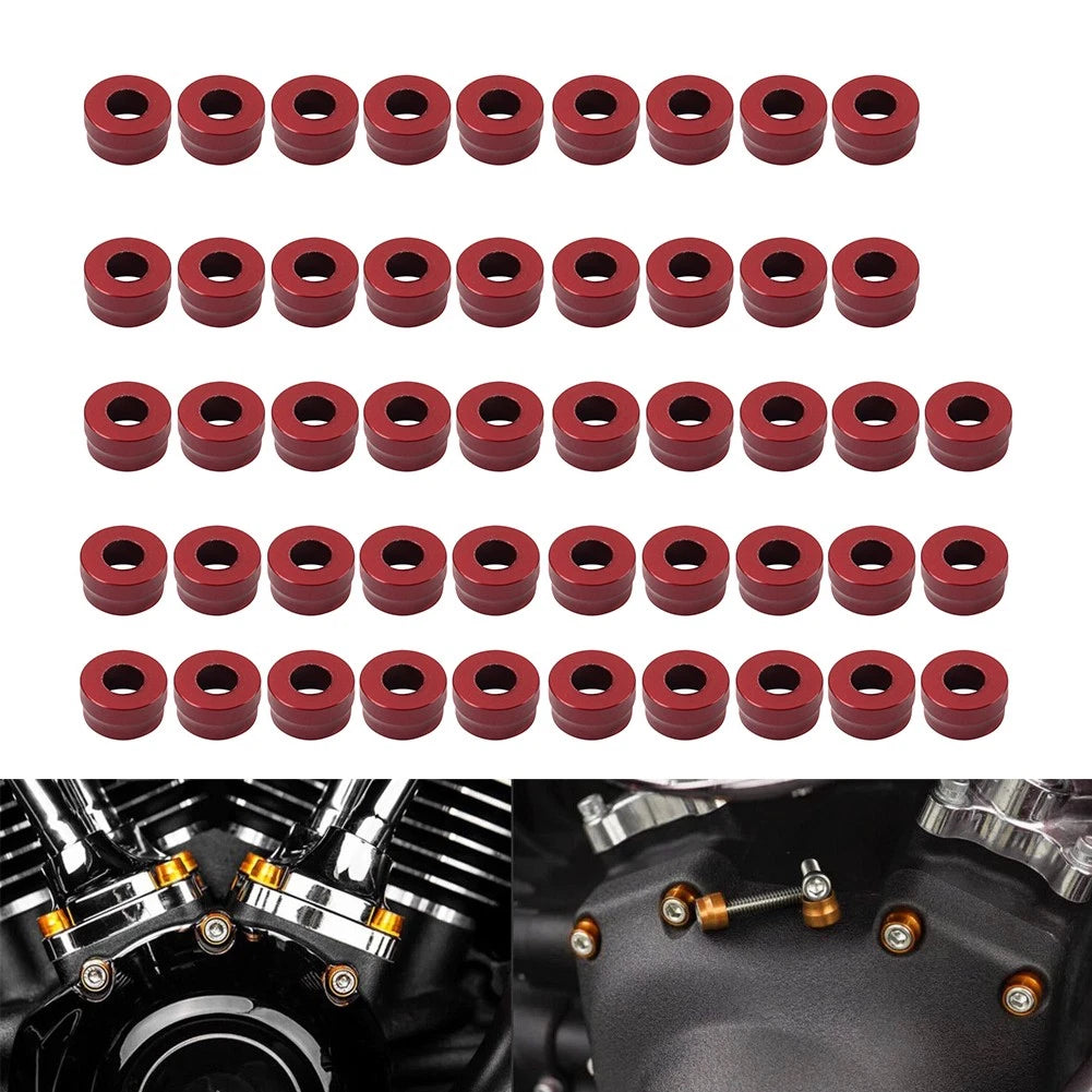 48X Red Engine Bolt Topper Caps for Harley Twin Cam Touring Road Glide Dyna