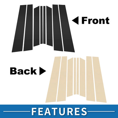 8pcs Black Door Pillar Window Trim for Ford Territory (2023-2024)