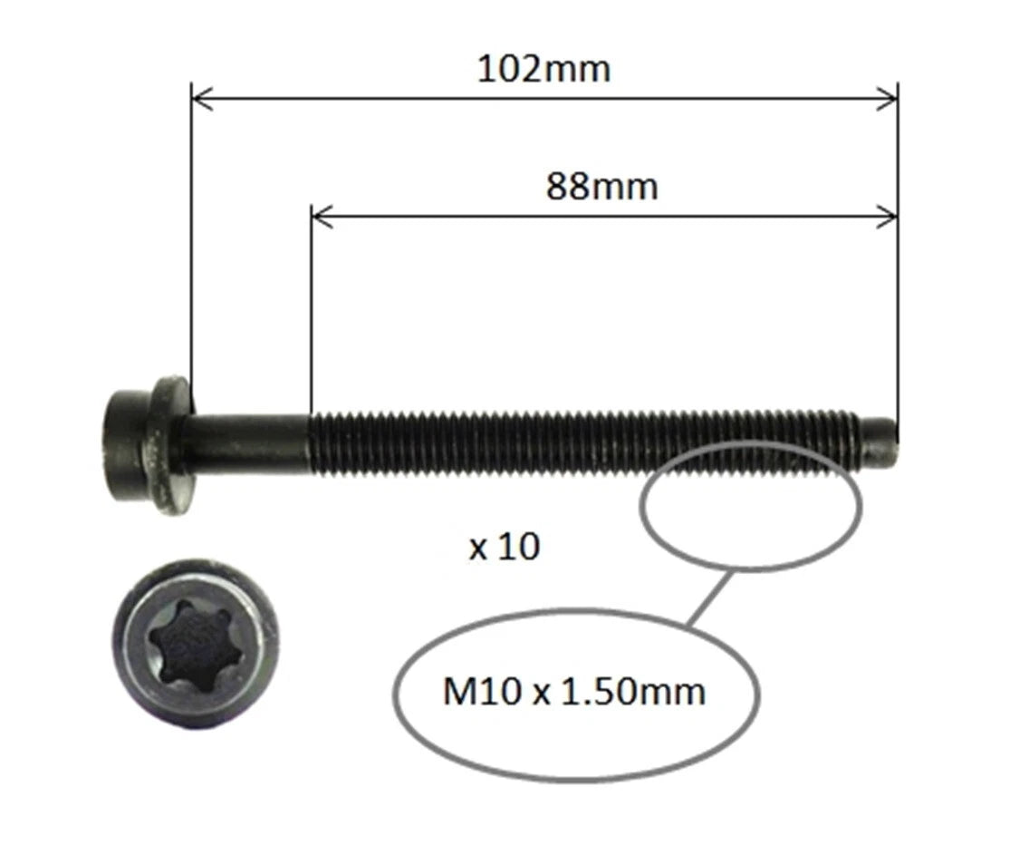 Head Gasket + Head Bolts for Ford Focus (1998–2006)