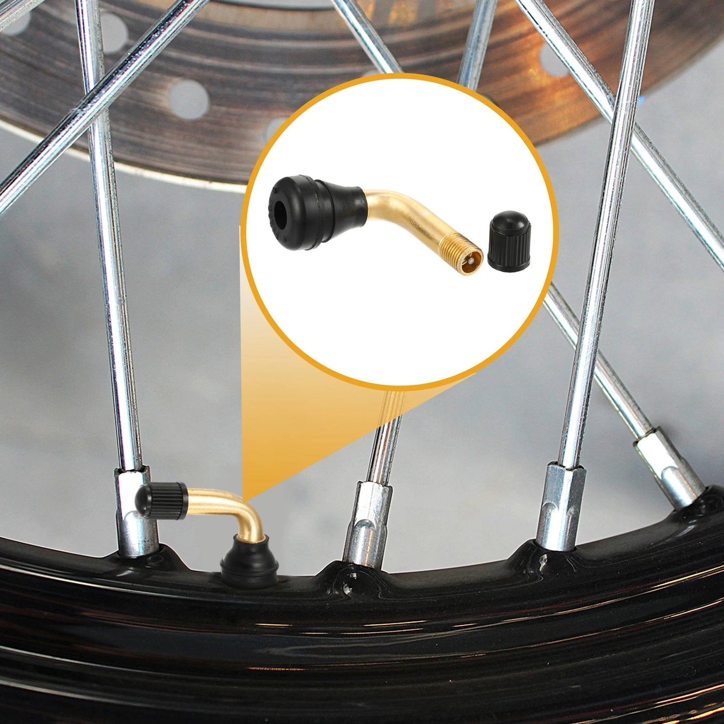 PVR60 12 Pcs Tubeless Tire Valve Gold Tone for Cars Motorcycles