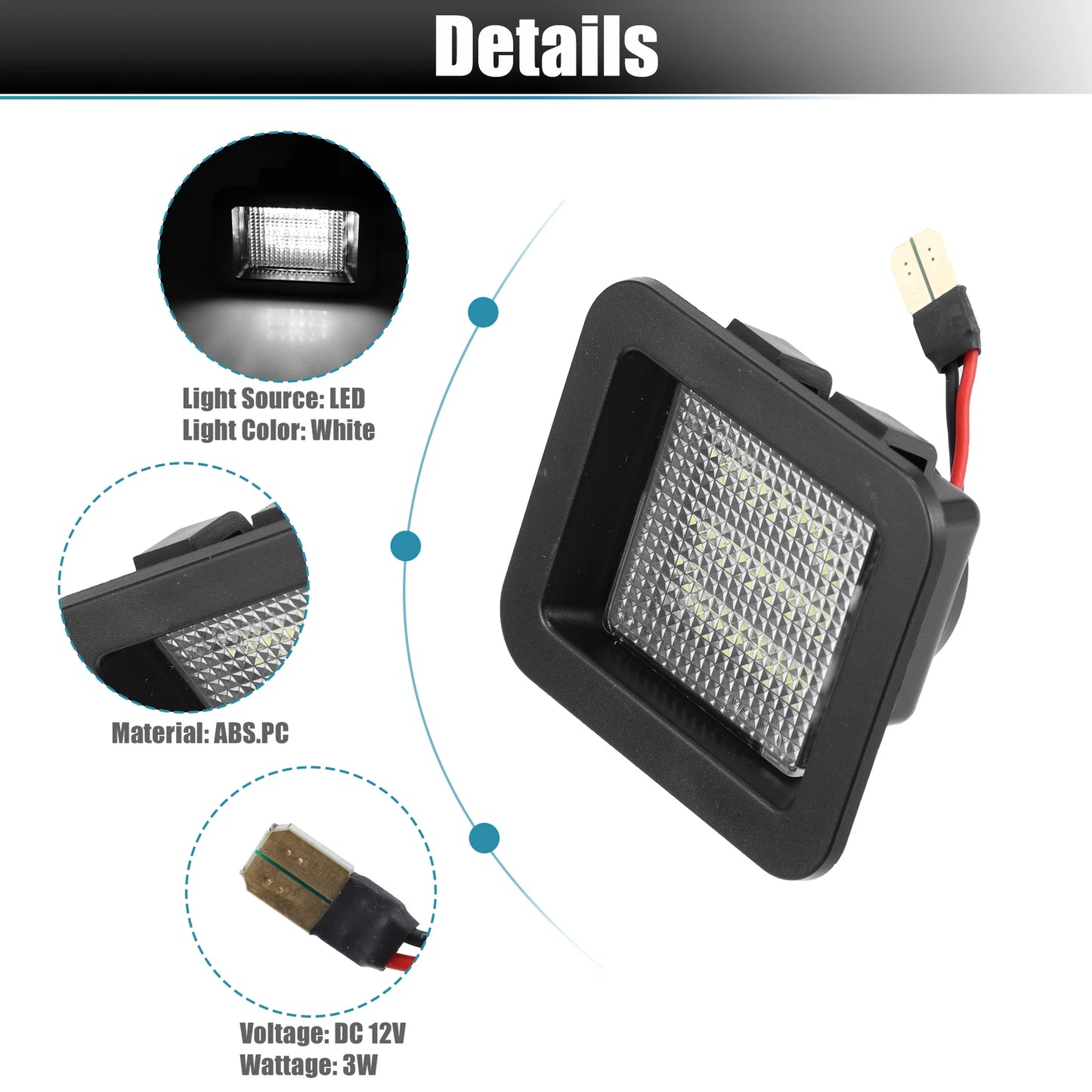 2 x LED License Plate Light Assembly for Ford F150 (2015-2020)