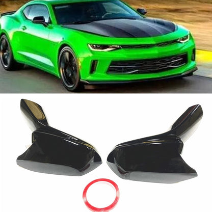 2 x Black Rear Mirror Covers for Chevrolet Camaro SS RS ZL1 LT (2016-2024)