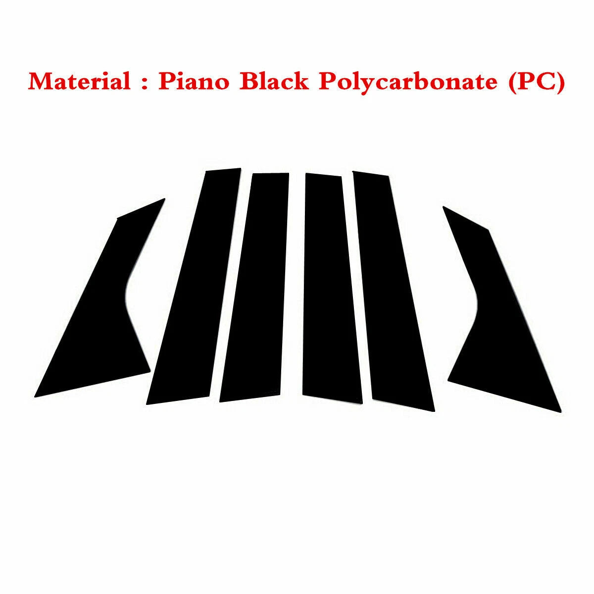 6 Pcs Black Door Window Trim Pillar Posts Cover for Hyundai Elantra (2021–2023)