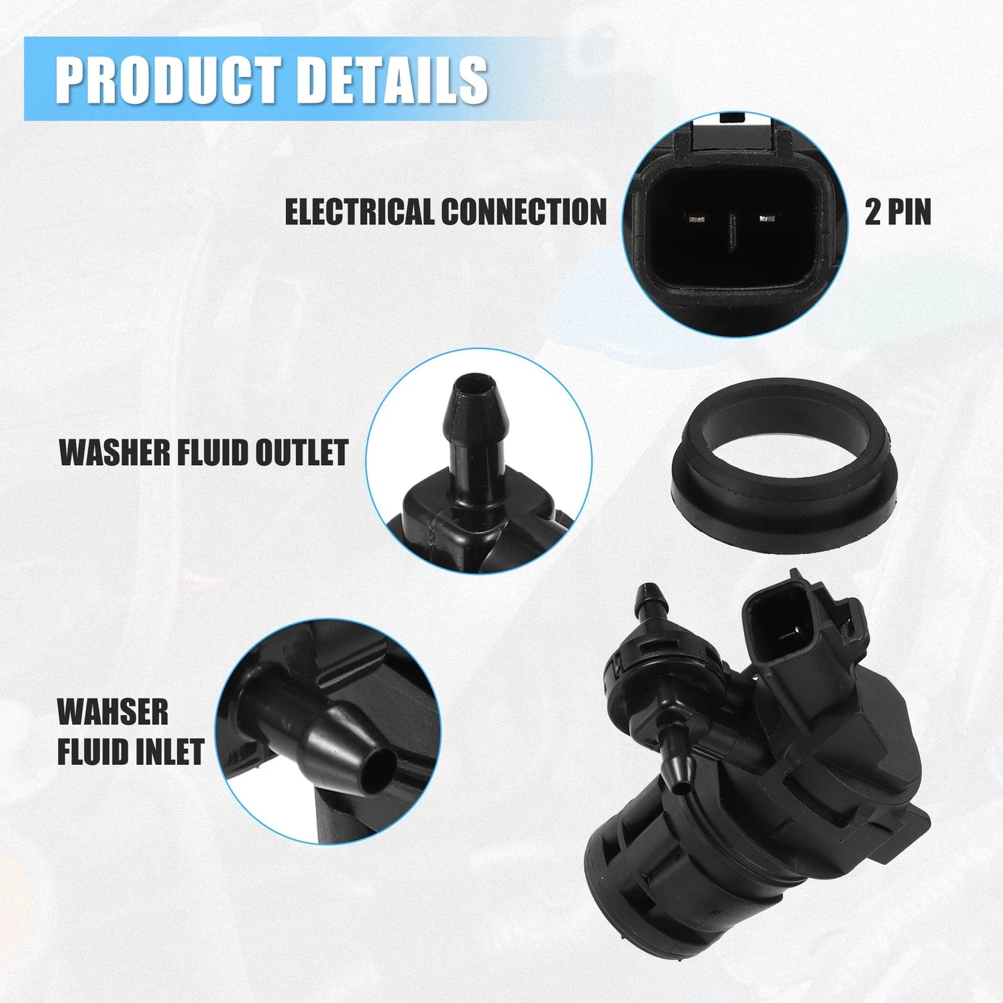 Windshield Washer Pump for Mazda 3 (2010-2018)