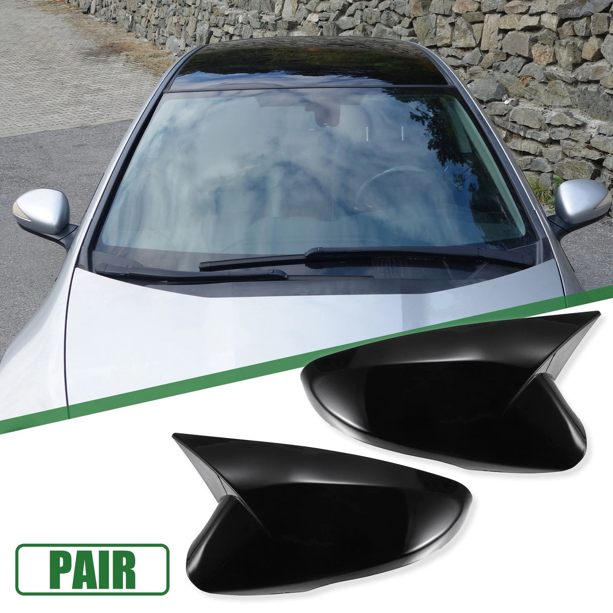 Rearview Mirror Cover Caps for Hyundai Veloster (2012-2017) Gloss Black
