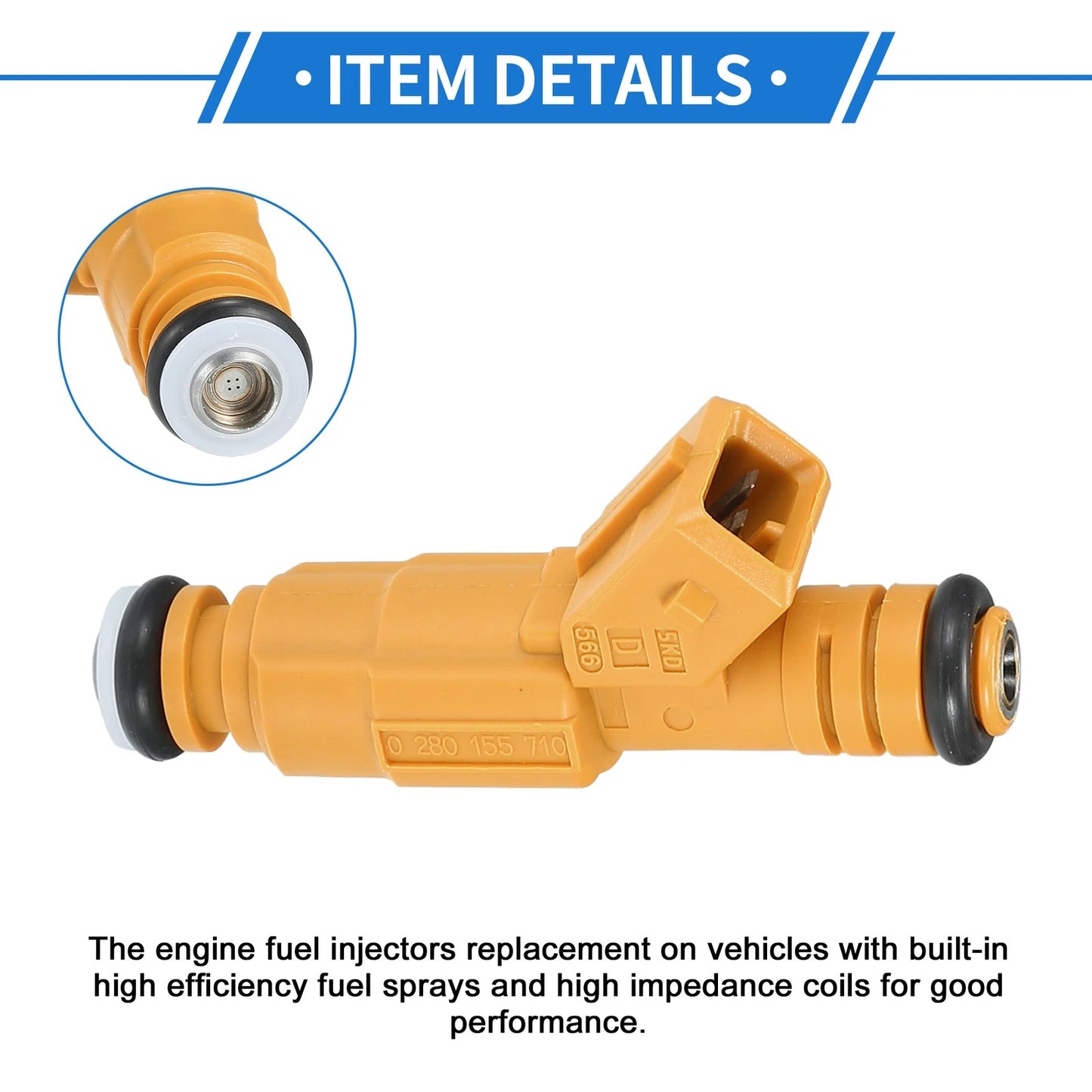 Fuel Injector for Jeep Cherokee 1989-1998 4.0L Yellow (1989-1998)