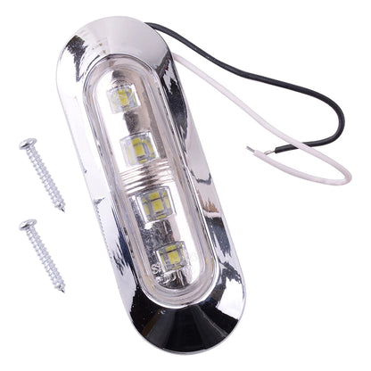 8x White 4-LED Clearance Side Marker Lights for Truck Trailer 12V 24V