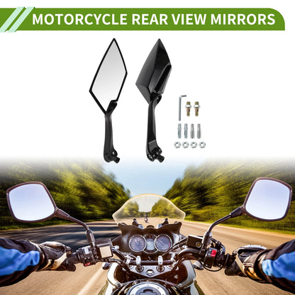 Rear View Mirror / M8/M10 / Prismatic Shape Black Aluminum Plastic for Motorcycle