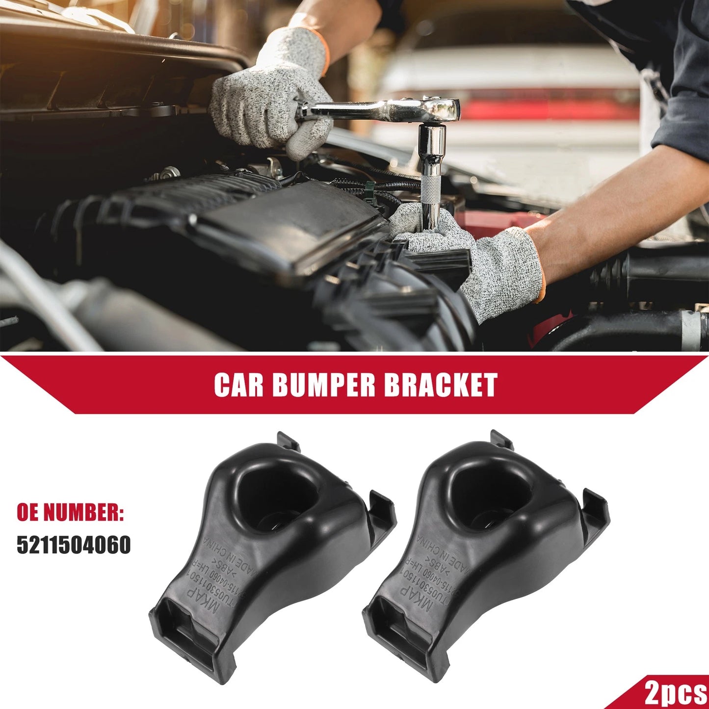 Front Bumper Brackets for Toyota Tacoma (2005-2015) Black