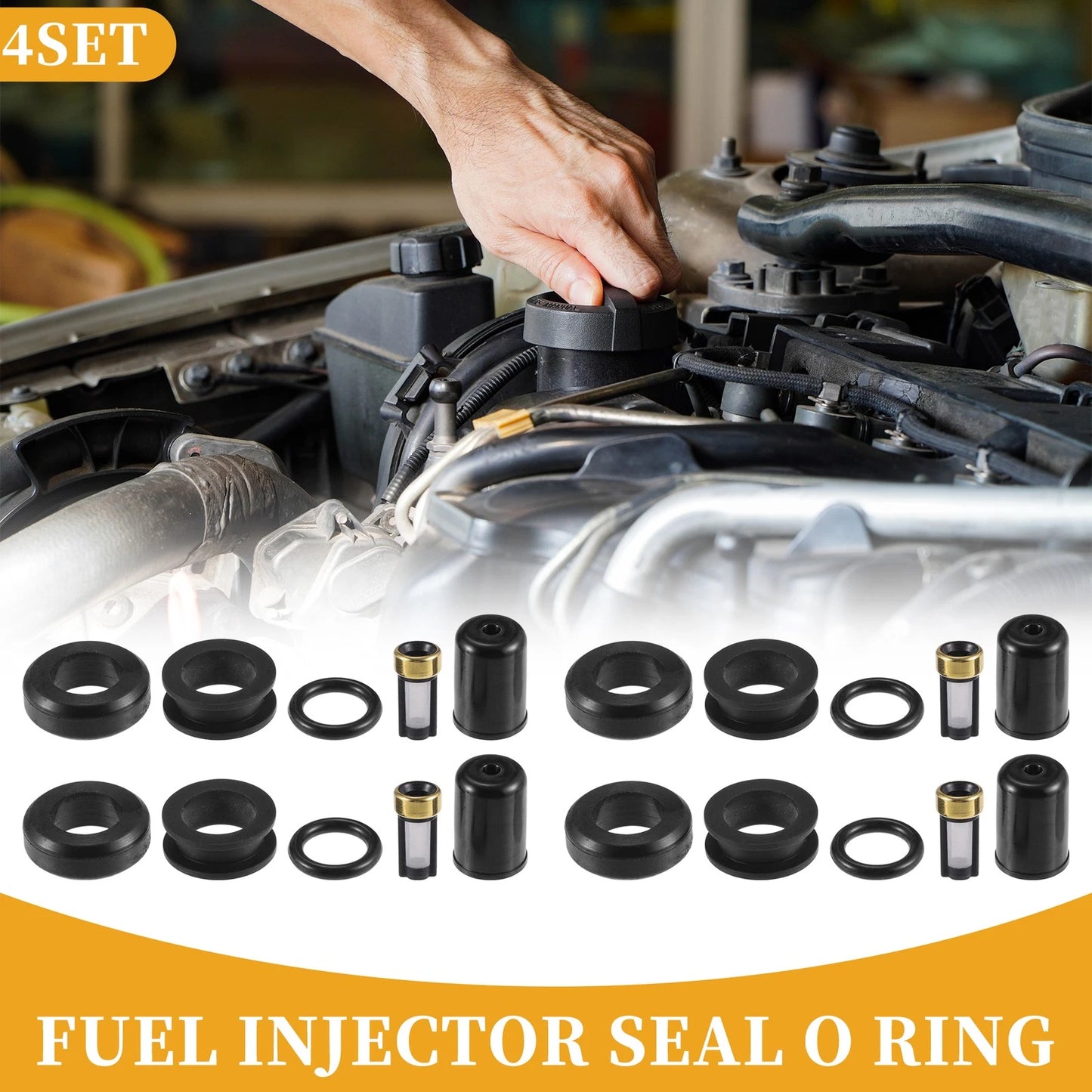 Fuel Injector O-Ring Seals 4 x for Toyota Cressida (1988)