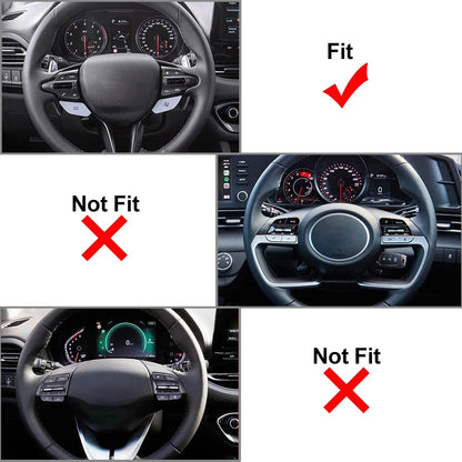 Red Steering Wheel Paddle Shifter Extensions for Hyundai i30 (2019-2023)