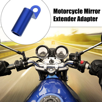 Rearview Mirror Handlebar Extender Holder 10mm Aluminum Blue for Motorcycle