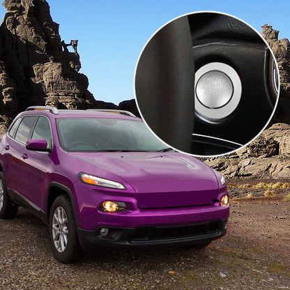 Engine Start Stop Button Cover Kit for Jeep Cherokee & Dodge - Silver Tone