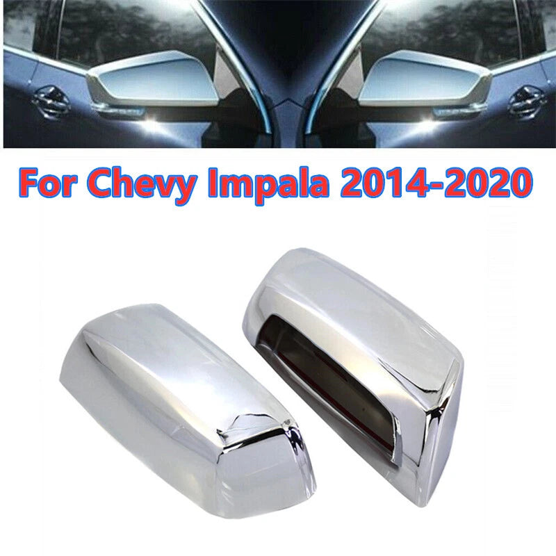 2 x Chrome Rear Side Door View Mirror Cover Caps for Chevy Impala (2014–2020)
