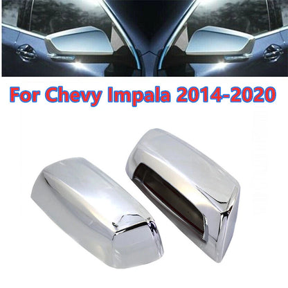2 x Chrome Rear Side Door View Mirror Cover Caps for Chevy Impala (2014–2020)