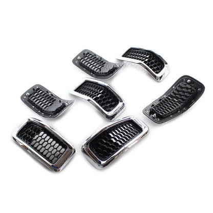 Chrome Honeycomb Grille Inserts Cover Trim for Jeep Cherokee (2014-2018)
