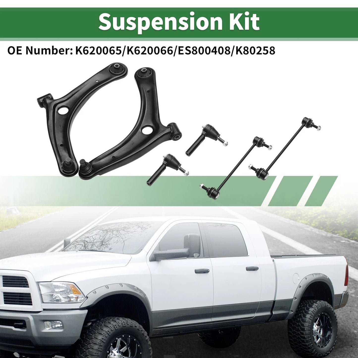 6 Pc Front Lower Control Arms for Jeep Compass (2007-2014)