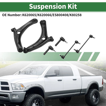 6 Pc Front Lower Control Arms for Jeep Compass (2007-2014)