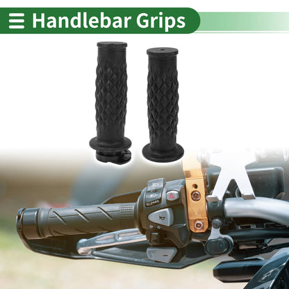 7/8" 22mm Black Hand Grips Rhombus Pattern for Motorcycle