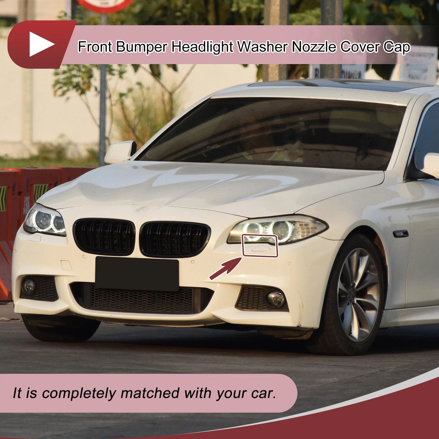 Bumper Headlight Washer Nozzle Cover for BMW 525i (2004-2005) Brown