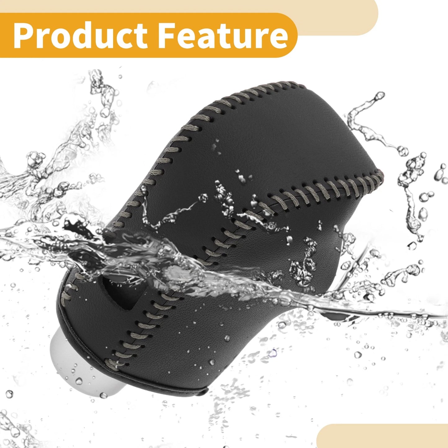 Gear Shift Knob Cover for Nissan Altima 2019-2024 Black Grey Faux Leather