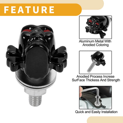 4 x M6 License Plate Screws Cover 38mm Black for Universal Motorcycle