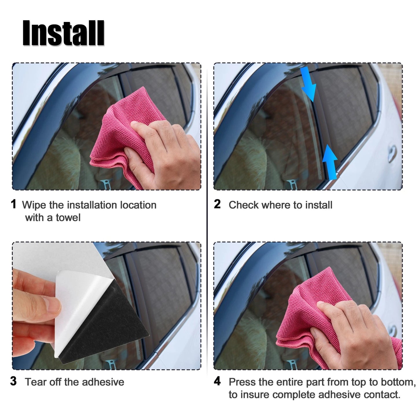 8 Pcs Car Door Cover Trim Pillar Stickers for Honda Civic (2006-2011)