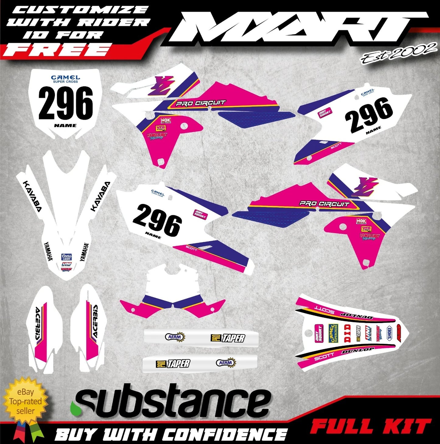 Graphics Kit for Yamaha YZF 250 (2014-2018) - BERM STYLE Stickers