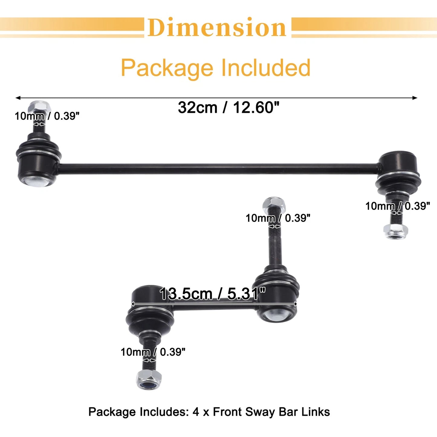 4 x Front Rear Stabilizer Sway Bar Links for Ford Escape, Mazda Tribute