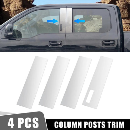 4Pcs Stainless Steel Chrome Pillar Post Trim for Ford F150 (2015-2020)