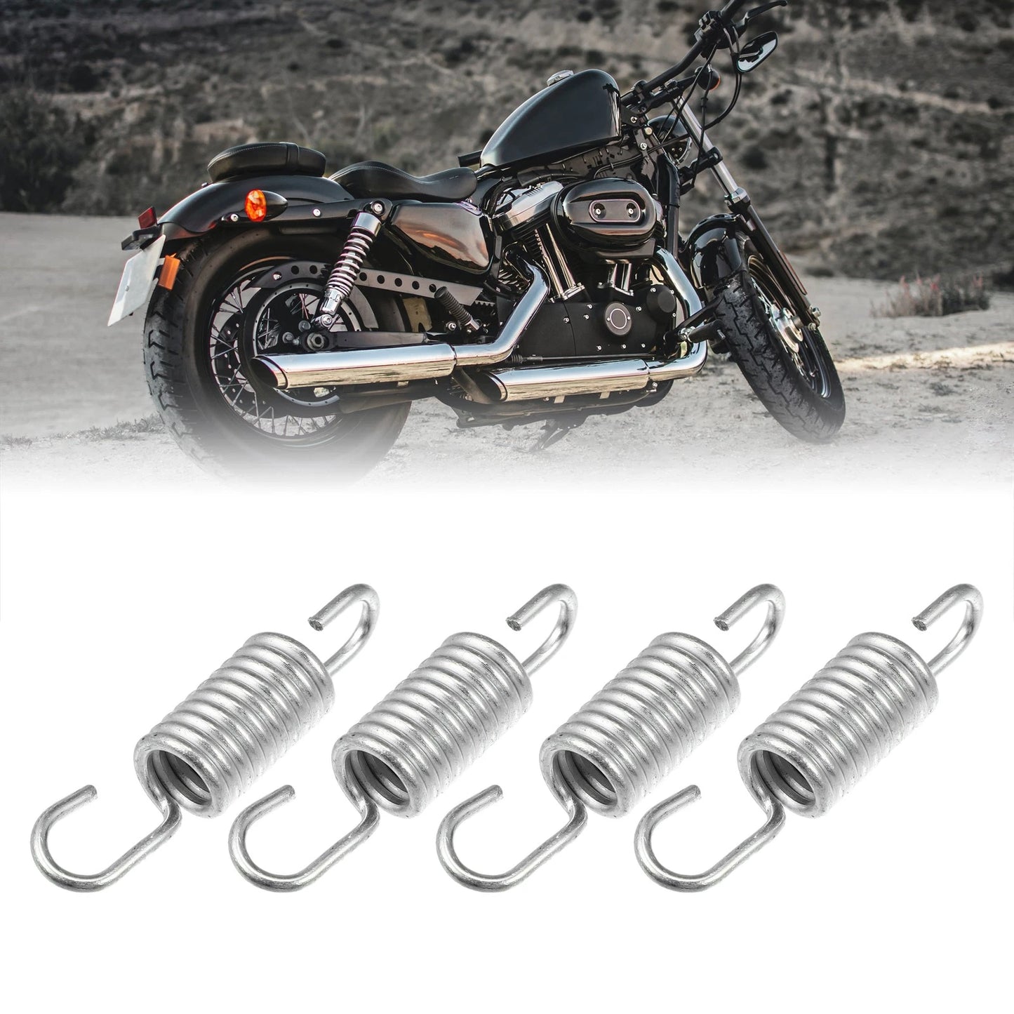4 x 6cm Silver Tone Brake Pedal Return Springs for Suzuki