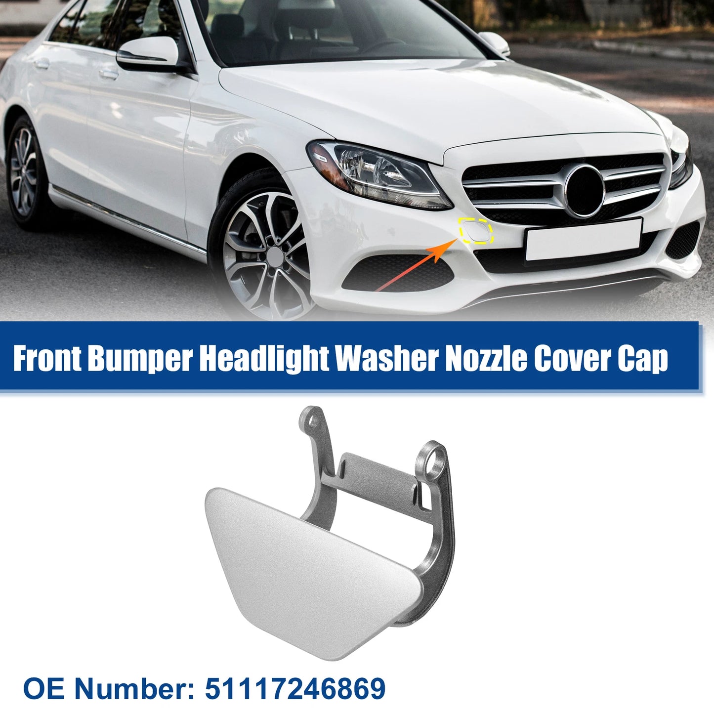 Front Left Headlight Washer Nozzle Cover for BMW 535i (2011-2013)