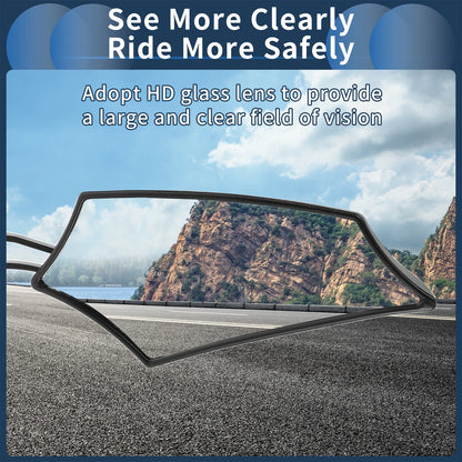 M8/M10 Rear View Mirror Handlebar Mirrors Black Plastic for Motorcycle