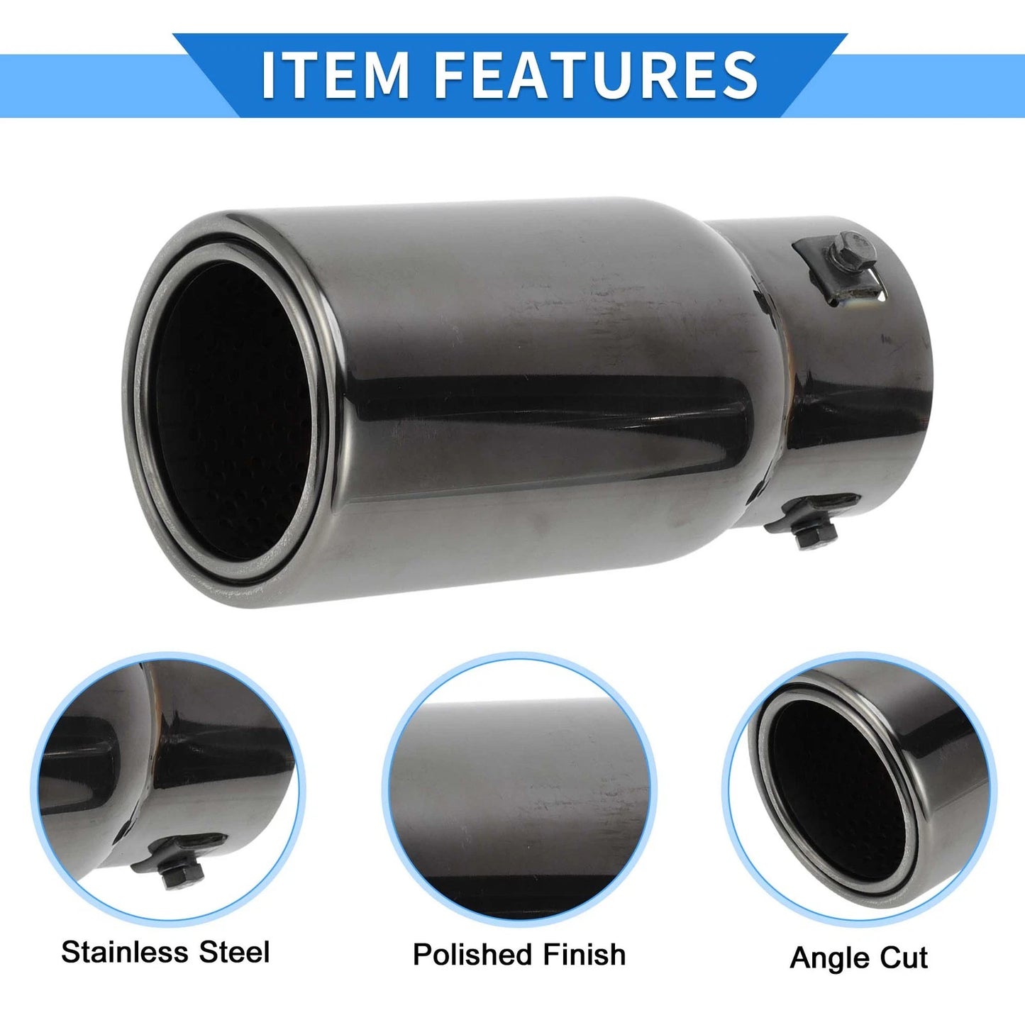 Exhaust Tip 1.3"-2.9" Inlet for Toyota Land Cruiser Prado (2009-2023)