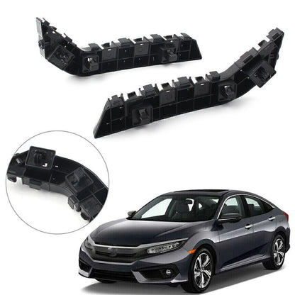 2 x Front Bumper Retainer Bracket for 2017-2019 Honda Civic - Black