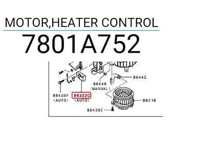 Heater Control Motor for Mitsubishi L200 3.2 Diesel 4WD (2005-2014)