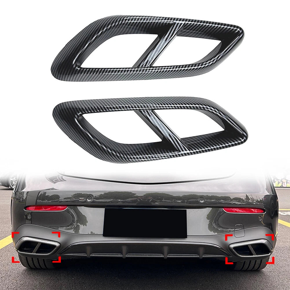 Carbon Fiber Rear Exhaust Pipe Outlet Cover for Benz CLE Coupe (2024)