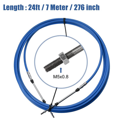 Remote Control Box Cable 1pcs 24ft 276 Inch Marine Type Shift for Yamaha Blue