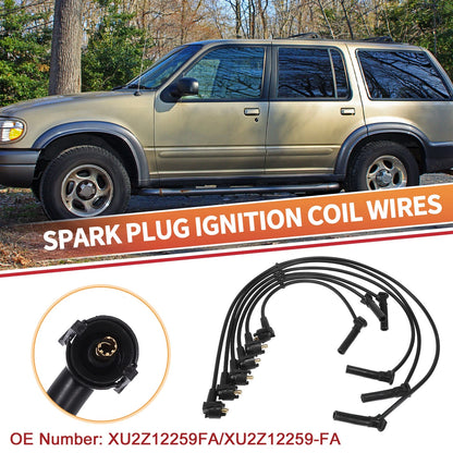6 Pcs Spark Plug Wire Ignition Coil Cable for Ford Explorer (2002-2005)