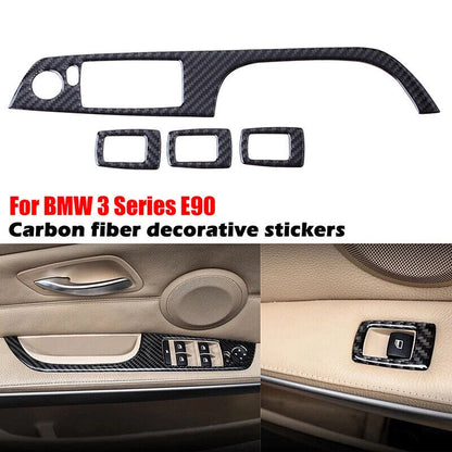 Carbon Fiber Window Lift Switch Button Cover for BMW M3 E92 E90 (2007-2013)