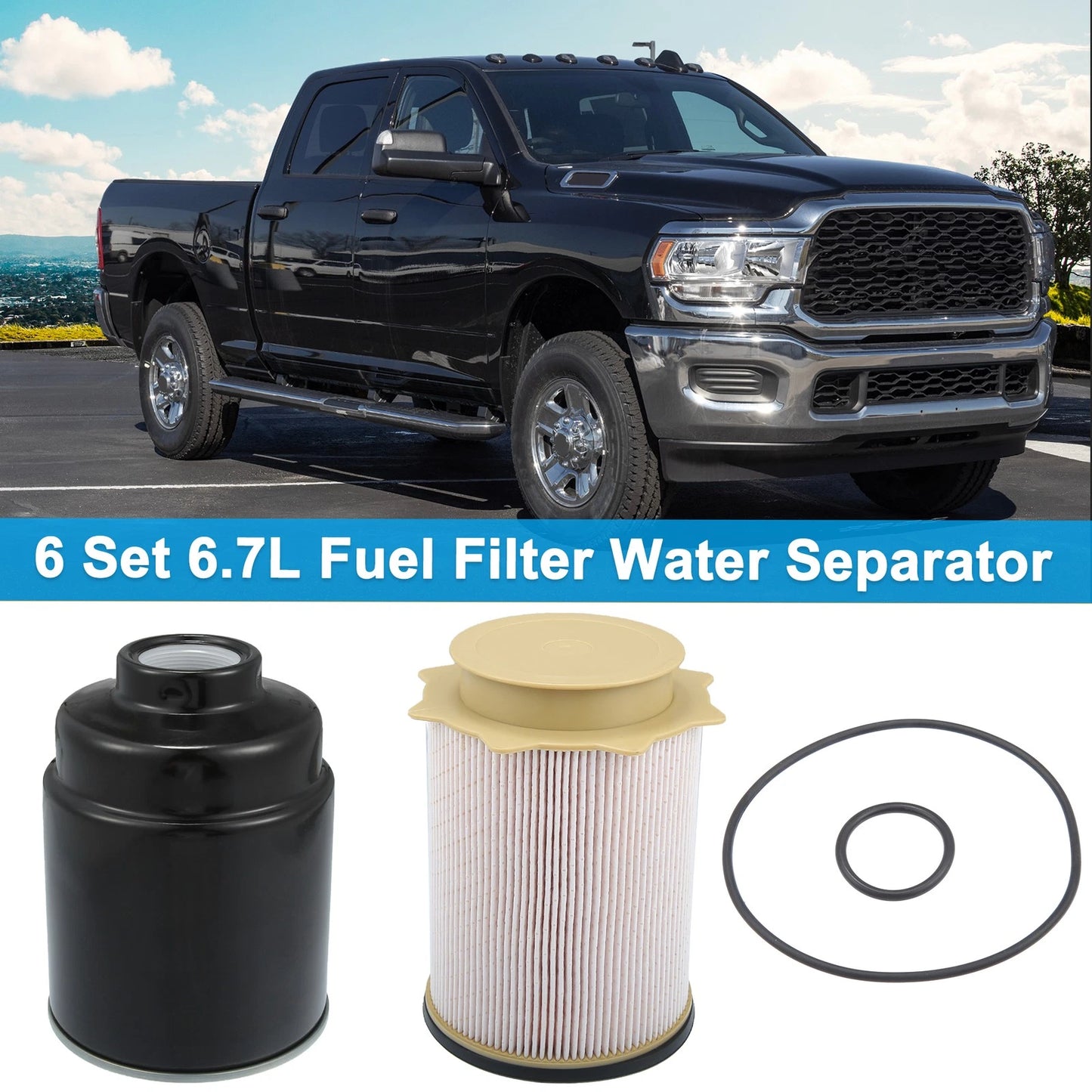 6x Fuel Filter Water Separator for Dodge Ram 2500/3500/4500/5500
