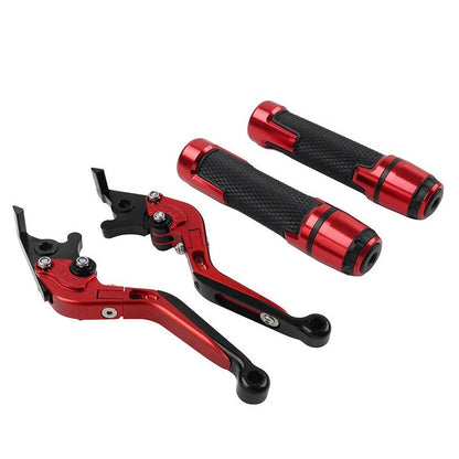 Red Extendable Brake Clutch Levers Grip Set for Kawasaki ZX6R (2005-2023)