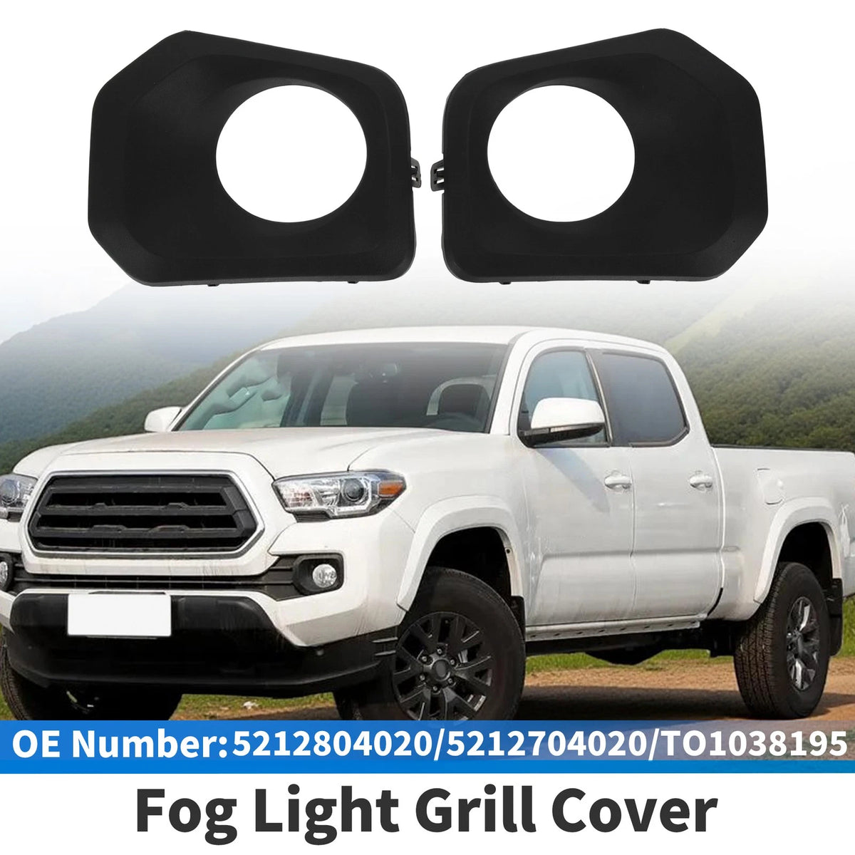 Front Bumper Fog Light Cover Black ABS for Toyota Tacoma