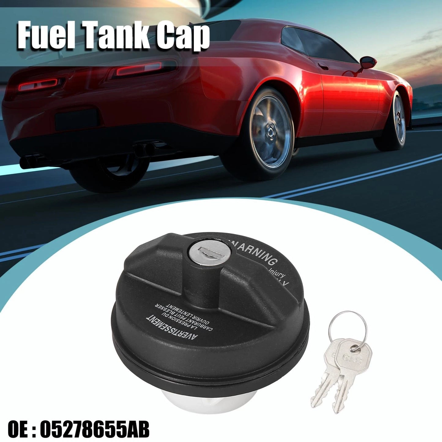 Gas Cap Cover for Dodge - Black Engine Oil/Fuel Tank Cap Filler