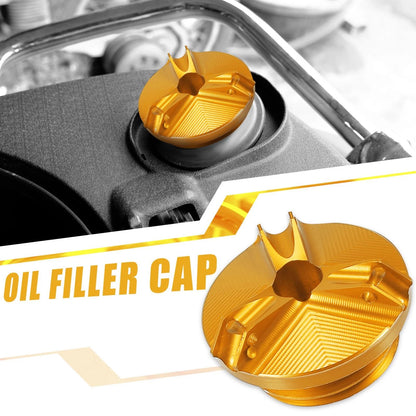 Oil Filler Cap Plug Cover Gold Tone for Yamaha YZF-R6 FZ750 FZ600